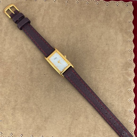 Vintage Gold Movado Esquire Small Swiss Tank Watch main image 4